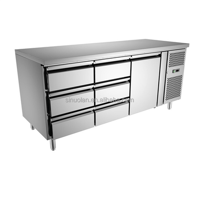 Air Cooling 2 Drawers 3 Doors Under Counter Drawer Chiller Commercial Stainless Steel Refrigerator Under Counter Chiller
