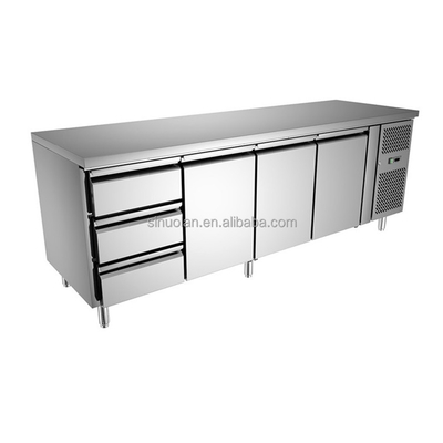 Stainless Steel Undercounter Cooling Worktable Commercial Workbench Frozen Prep Table With Drawer