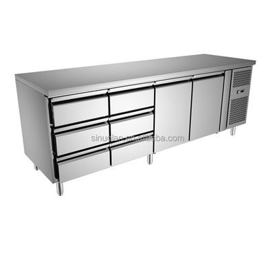 Stainless Steel Undercounter Cooling Worktable Commercial Workbench Frozen Prep Table With Drawer
