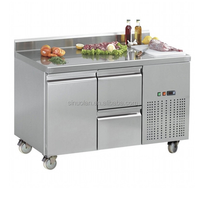 Stainless Steel Undercounter Cooling Worktable Commercial Workbench Frozen Prep Table With Drawer