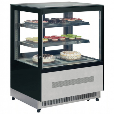 Commercial 2 Shelves Cake Display Fridge Bakery Chiller Display Showcase Right Angle Cake Showcase
