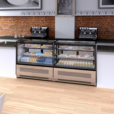Commercial 2 Shelves Cake Display Fridge Bakery Chiller Display Showcase Right Angle Cake Showcase