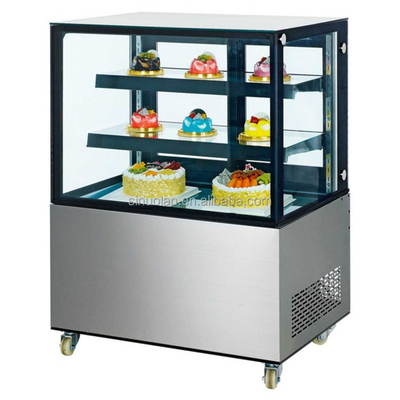 Square Tempered Glass Display Cake Counter Cake Pastry Showcase 72 Bakery Equipment Refrigerator