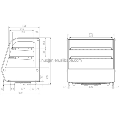 Professional Food Warmer Display 2 Layers Electric Food Warmer Display