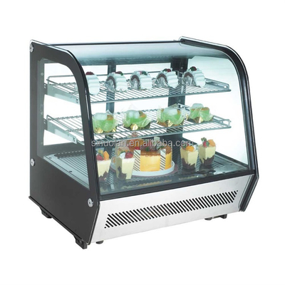 Black Heated Display Cabinet Pie Warmer Hot Food Showcase Fried Chicken Food Display Warmer