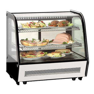 Black Heated Display Cabinet Pie Warmer Hot Food Showcase Fried Chicken Food Display Warmer