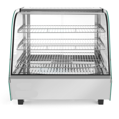1.2M 2 Layer Curved Glass Warming Showcase Food Display Warmer Hot Food Heating Display Showcase Display