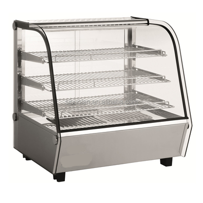 1.2M 2 Layer Curved Glass Warming Showcase Food Display Warmer Hot Food Heating Display Showcase Display