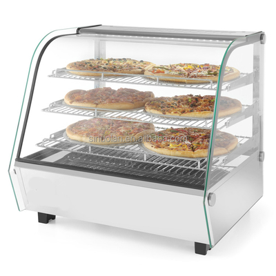 1.2M 2 Layer Curved Glass Warming Showcase Food Display Warmer Hot Food Heating Display Showcase Display