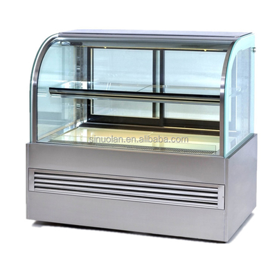 1.2m 2 Layer Curved Glass Warming Showcase Food Display Warmer Hot Food Heating Display Showcase Display
