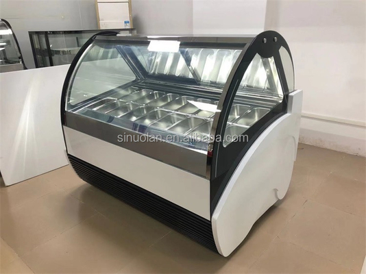 OEM Service Vertical Italy Ice Cream Display Freezer Case For Ice Creamcontainers