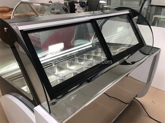 OEM Service Vertical Italy Ice Cream Display Freezer Case For Ice Creamcontainers