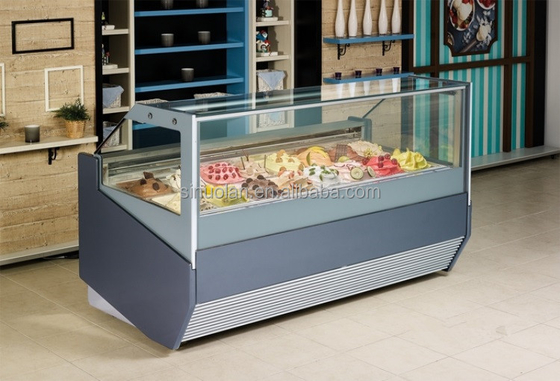 Popsicle Display Freezer Gelato Freeze Showcase Hard Ice Cream Display Refrigerator Cart Table