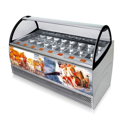 New Design 24 Pans Ice Cream Display Tray Chiller Display Gelato Display Refrigerator Customizable