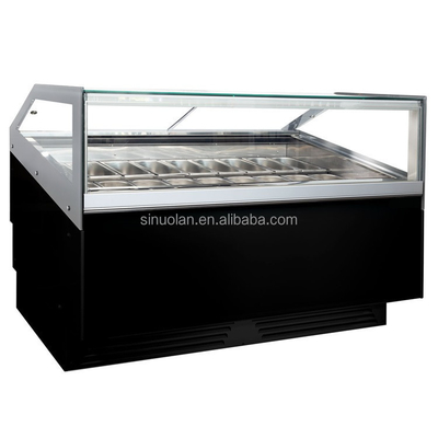 Good Design Italian Ice Cream Display Showcase With Round Pans Refrigerators Italy Gelato Display Instalments
