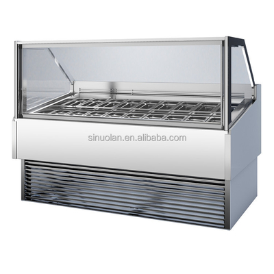 20 Flavours Ice Cream Freezer For Grocery Scooping Ice Cream Refrigerated Showcase
