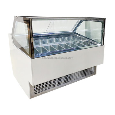 16 Pans Commercial Ice Cream Display Refrigerator Freezers Gelato Freezer Hard Ice Cream Freezing Display