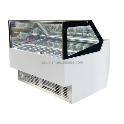 Gelato Ice Cream Showcase Display Freezer 10/12/16/18/20/22 Pans Italian Ice Cream Display Refrigerator