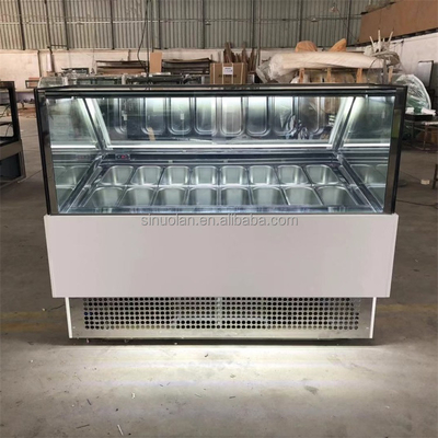 CE 16 Plates Gelato Ice Cream Showcase/ice Cream Display Freezer/Ice Cream Refrigerator Showcase Display Gelato Display