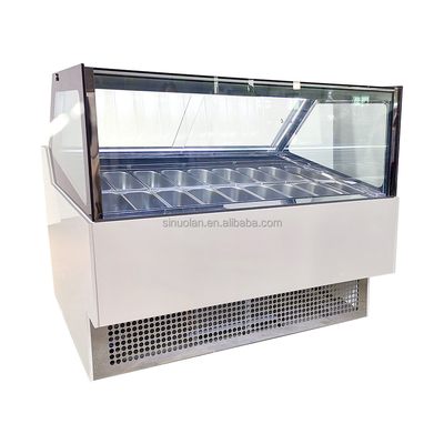 Popular Type Ice Cream Gelato Showcase Display Freezer With 12, 16, 20, Pans