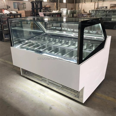 Popular Type Ice Cream Gelato Showcase Display Freezer With 12, 16, 20, Pans