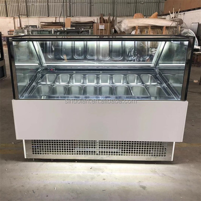 Popular Type Ice Cream Gelato Showcase Display Freezer With 12, 16, 20, Pans