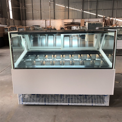 Factory Supply Good Ice Cream Display Freezer Gelato Showcase Marble And Glass Ice Cream/ Popsicle/ Haagen-dazs