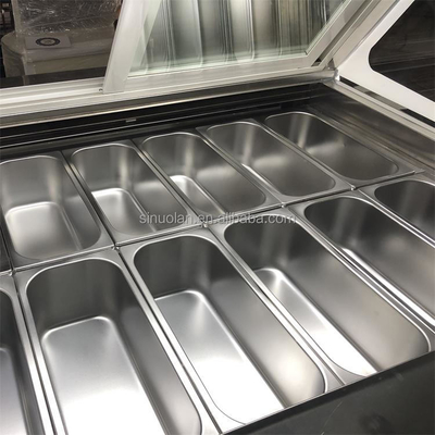 Automatic Defrosting Gelato Freezer Showcase / Ice Cream Display Showcase For Sale