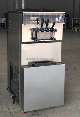 Commercial Vertical 3 Flavor 25L Snack Ice Cream Making 3 Flavor Soft Ice Cream Machine Maker