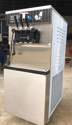 Commercial Vertical 3 Flavor 25L Snack Ice Cream Making 3 Flavor Soft Ice Cream Machine Maker
