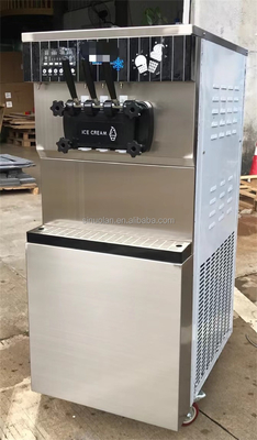 Commercial Vertical 3 Flavor 25L Snack Ice Cream Making 3 Flavor Soft Ice Cream Machine Maker