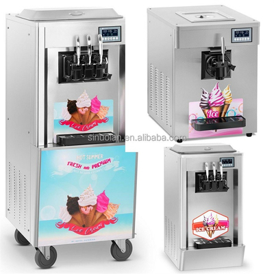 3 Flavors Wholesale Prices Soft Serve Ice Cream Machine Maker Making Capacity 25L/H Ice-Cream Soft Serve