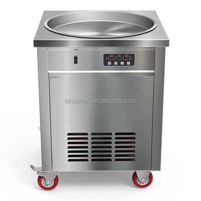 Factory Custom Logo Commercial Fried Fruit Yogurt Ice Cream Rolls Maker Machine