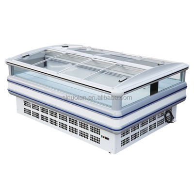Factory Island Freezer Supermarket Island Showcase Refrigerator Display Fridge Refrigeration Supermarket Island Freezer