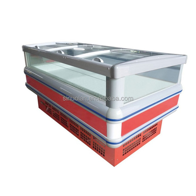 Double Side Glass Doors Aht Curved Freezer Showcase Island Freezer Machine Ath Island Freezer