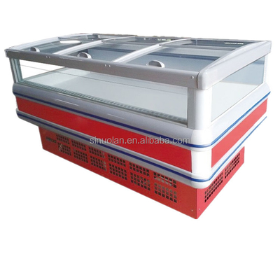 Double Side Glass Doors Aht Curved Freezer Showcase Island Freezer Machine Ath Island Freezer