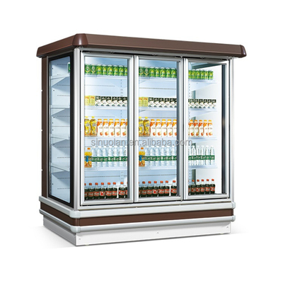 Commercial Display Milk Fridge Multideck Open Chiller Remote Chiller Fruit Display Upright Refrigerated Drink Showcase