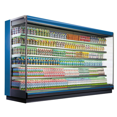 Commercial Multi-Deck Air Cooling Upright Fridge Display Open Chiller Open Type Beverage Chiller Front Refrigerator
