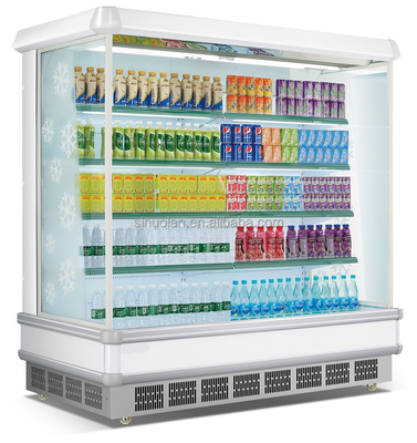 Commercial Multi-Deck Air Cooling Upright Fridge Display Open Chiller Open Type Beverage Chiller Front Refrigerator