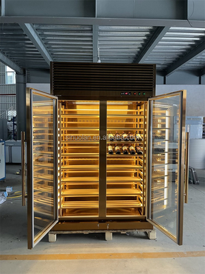 Best Luxury Custom Wine Cooler With LED Lighting Wine Fridge Refrigerator Cabinet Glass Door Beverage Cellar Bottle Cooler