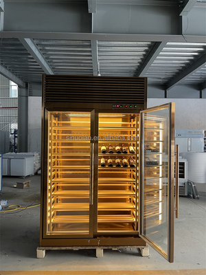 Best Luxury Custom Wine Cooler With LED Lighting Wine Fridge Refrigerator Cabinet Glass Door Beverage Cellar Bottle Cooler