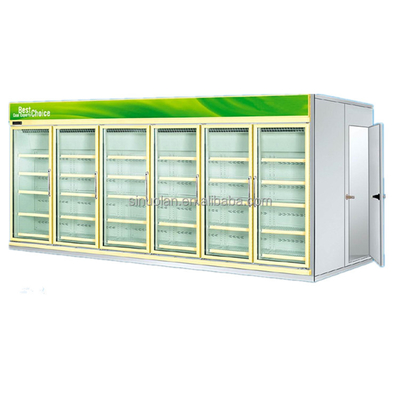 4 Glass Door Commercial Remote Walk In Cooler Refrigeration Unit Walk In Display Fridge/Coolers/Freezers/Refrigerators/Chiller