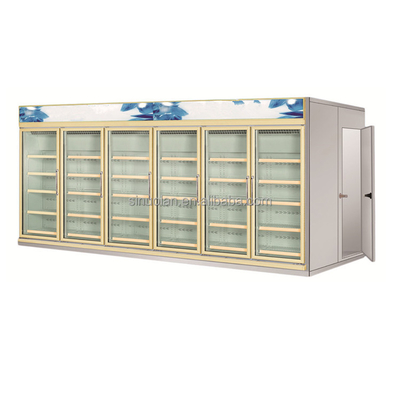 4 Glass Door Commercial Remote Walk In Cooler Refrigeration Unit Walk In Display Fridge/Coolers/Freezers/Refrigerators/Chiller