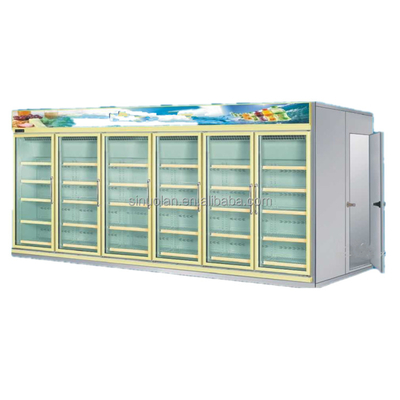 4 Glass Door Commercial Remote Walk In Cooler Refrigeration Unit Walk In Display Fridge/Coolers/Freezers/Refrigerators/Chiller