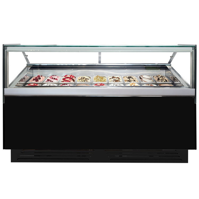 10 / 12 / 14 / 16 /18 / 20 Pans Italian Ice Cream Display Refrigerator / Gelato Ice Cream Showcase Display Freezer