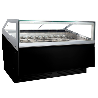 10 / 12 / 14 / 16 /18 / 20 Pans Italian Ice Cream Display Refrigerator / Gelato Ice Cream Showcase Display Freezer