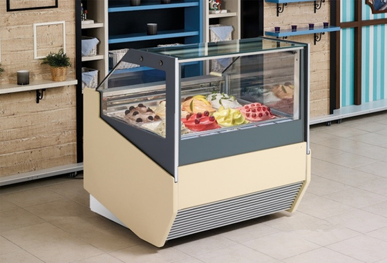 Gelato Ice Cream Display Freezer For Bakery Shop With CE