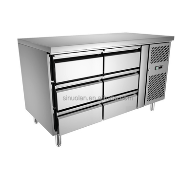 Stainless Steel Undercounter Commercial Chiller Cooler Cabinet Worktop Working Table Refrigerator Undercounted Chiller