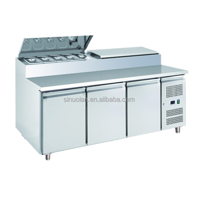 Subway Sandwich Prep Table Refrigerated Pizza Work Table/ Pizza Prep Table Pizza Preparation Counter Fridge
