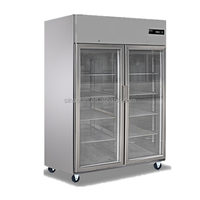 Two Door Upright Chiller Freezer Vertical Commercial Kitchen Refrigerator Freezer